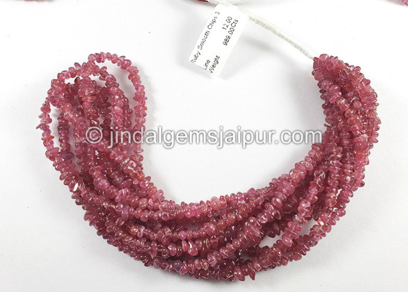 Ruby Smooth Chips Beads