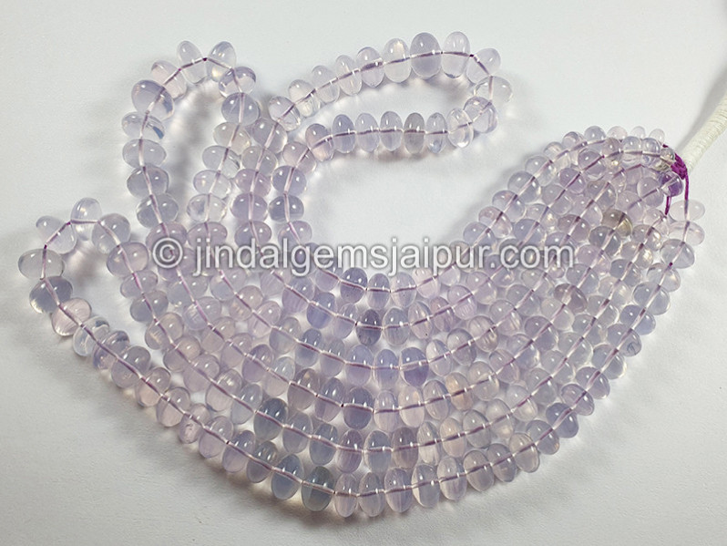 Scorolite Or Lavender Quartz Smooth Roundelle Shape Beads