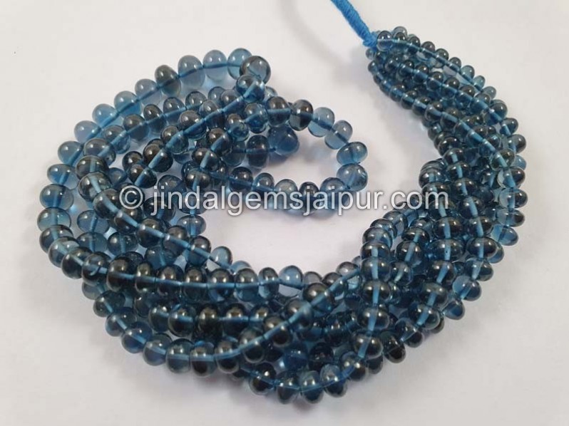 London Blue Topaz Smooth Roundelle Beads