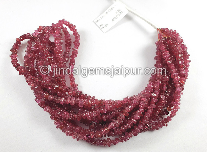 Ruby Smooth Chips Beads