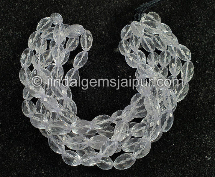 Crystal Quartz Faceted Barrel Shape Small Beads