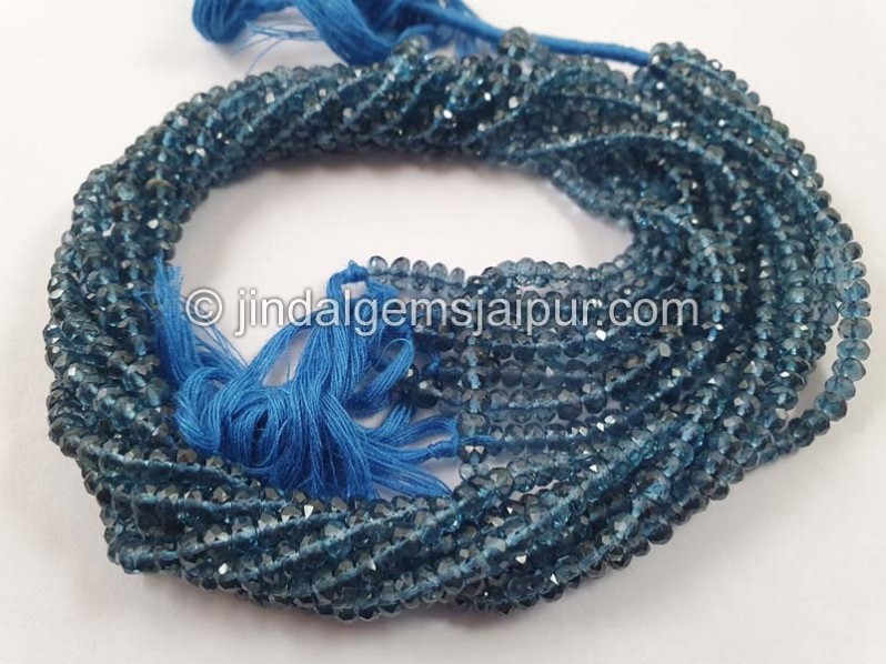 London Blue Topaz Faceted Roundelle Beads