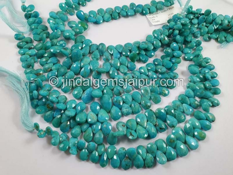 Natural Greenish Blue Turquoise Faceted Pear
