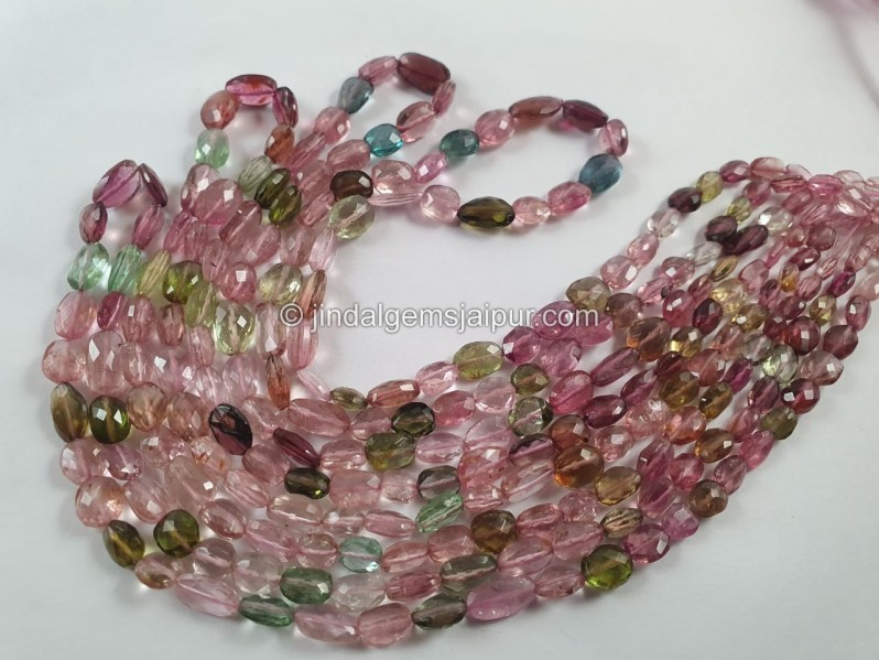 Tourmaline Faceted Oval Beads