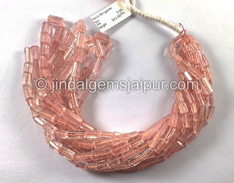 Peach Morganite Pipe Shape Beads