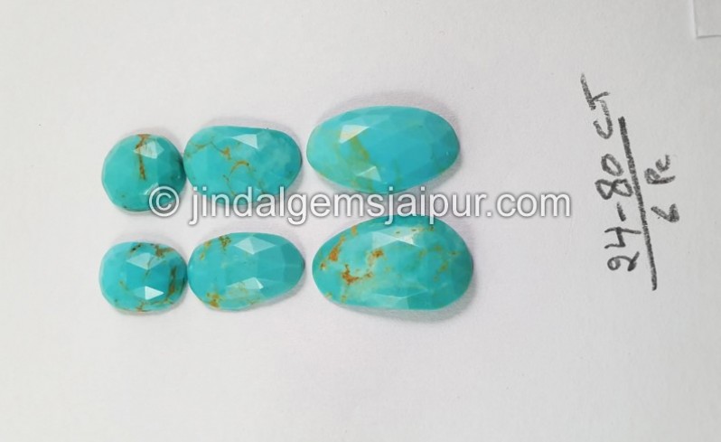 Golden Spiderweb Turquoise Rose Cut Slices
