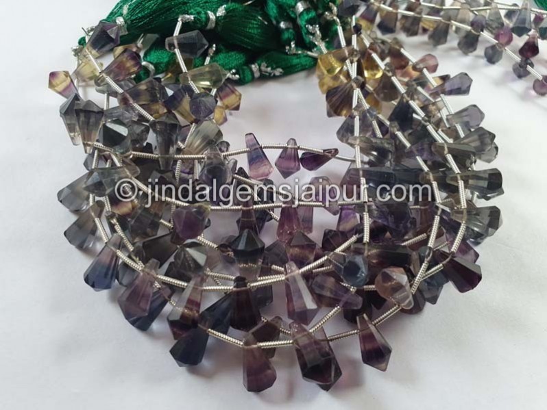 Fluorite Faceted Fancy Cone Beads