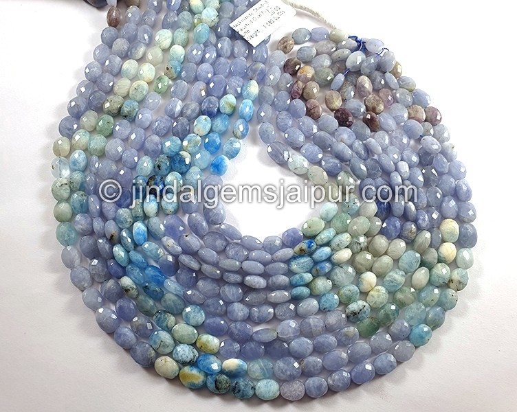 Hackmanite Shaded Faceted Oval Shape Big Beads