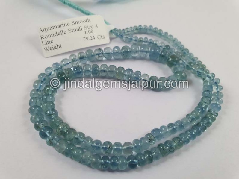 Aquamarine Smooth Roundelle Beads
