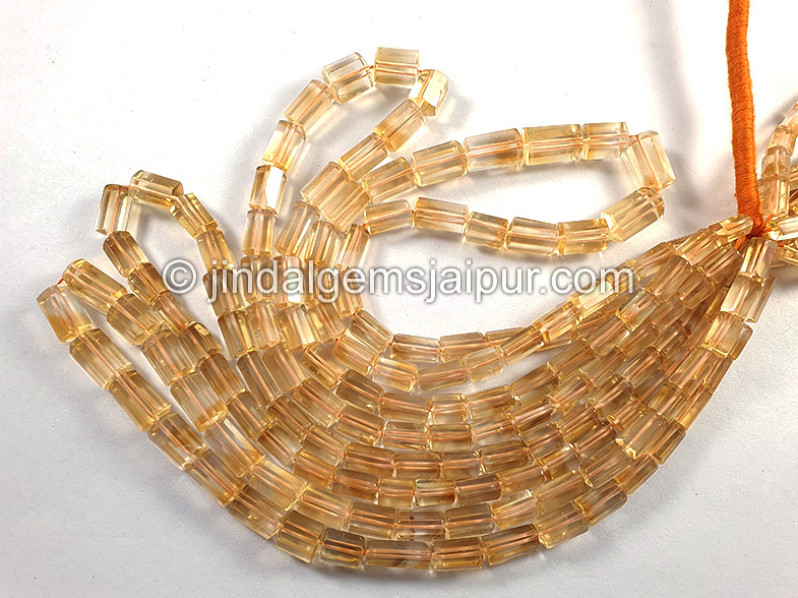 Citrine Step Cut Pipe Shape Beads