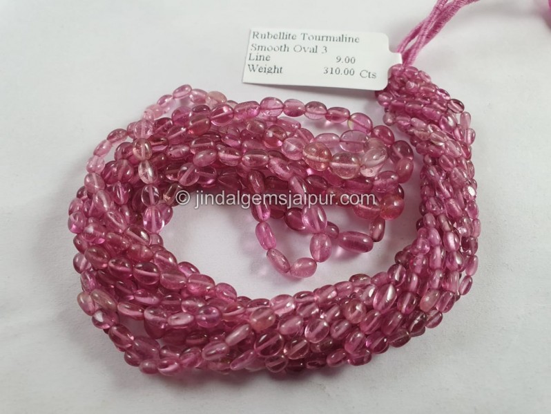 Rubellite Smooth Oval Beads