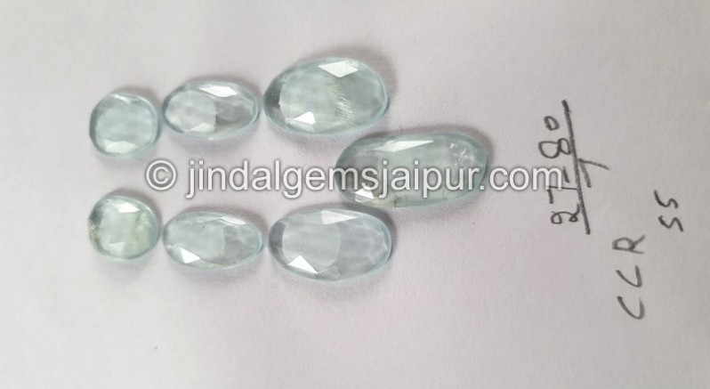 Milky Aquamarine Rose Cut Slices