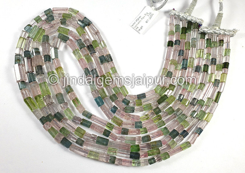 Pastel Afghan Tourmaline Pipe Shape Beads