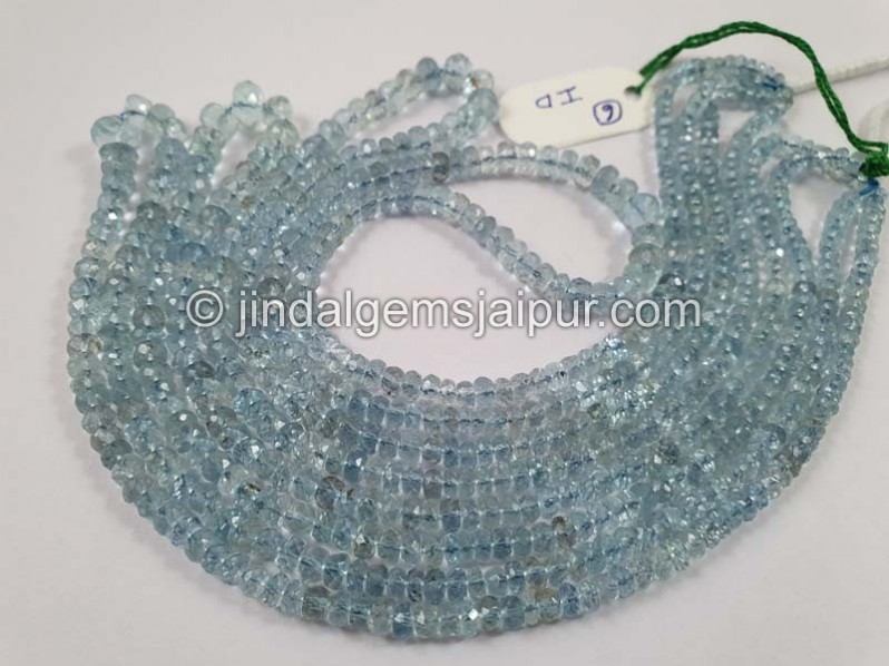 Aquamarine Faceted Roundelle Beads