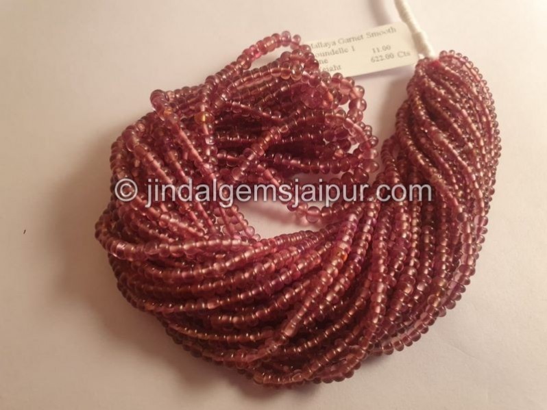Malaya Garnet Smooth Roundelle Beads