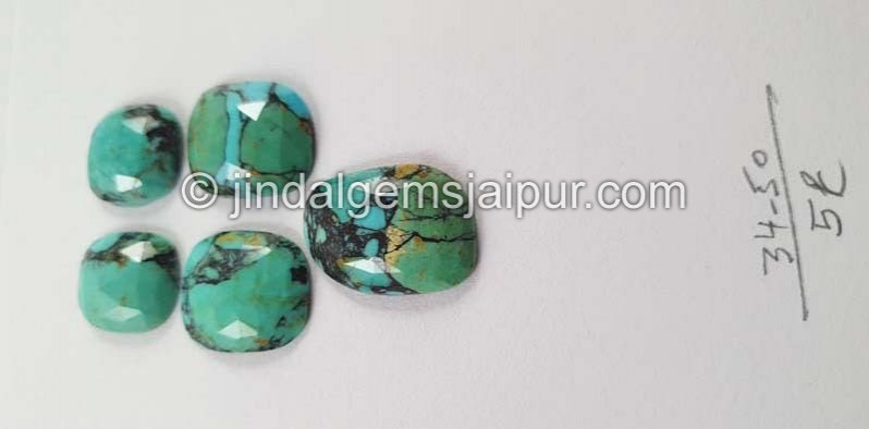 Black Spiderweb Turquoise Rose Cut Slices