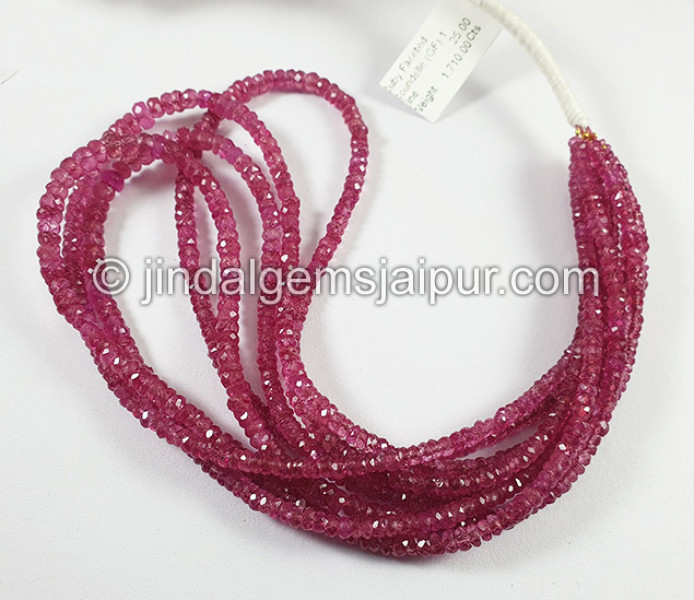 Ruby Shaded Faceted Roundelle Shape Beads