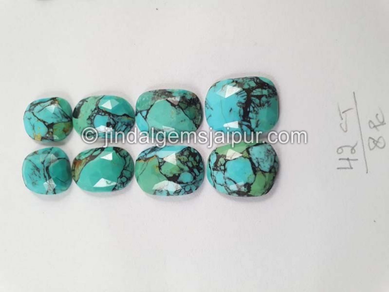 Black Spiderweb Turquoise Rose Cut Slices