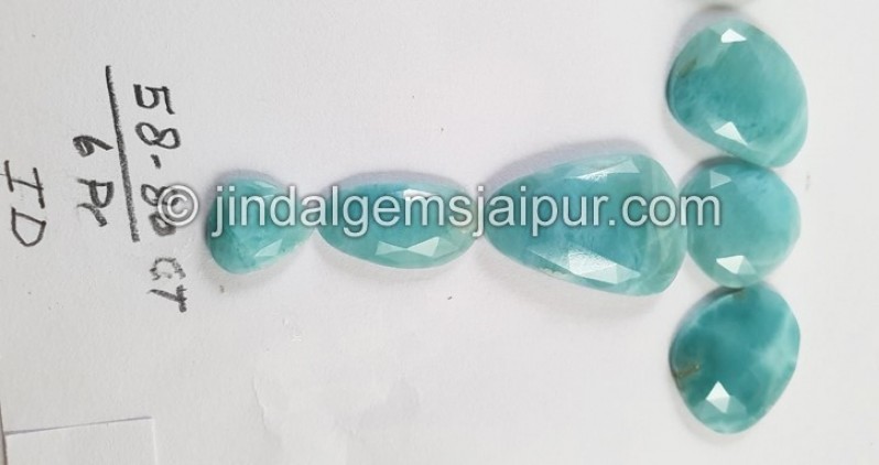 Larimar Rose Cut Slices