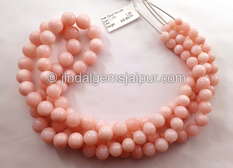 Pink Opal Smooth Balls Shape Beads