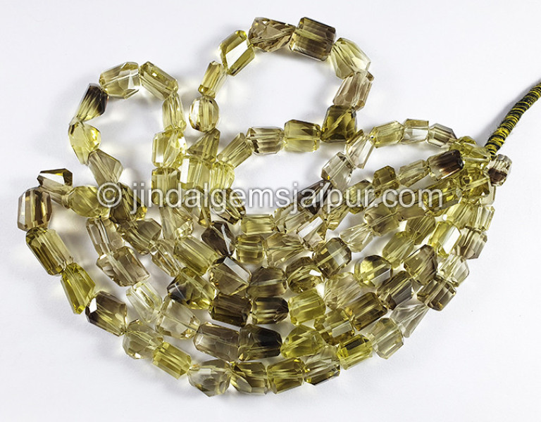 Bi Lemon Quartz Faceted Nuggets Shape Beads