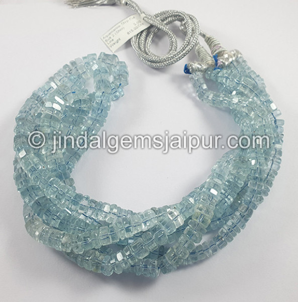 Aquamarine Step Cut Bolt Shape Beads