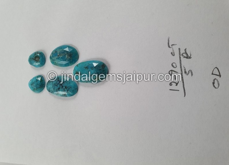 Black Spiderweb Turquoise Rose Cut Slices