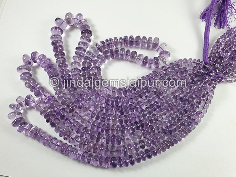 Pink Amethyst Smooth Roundelle Shape Beads