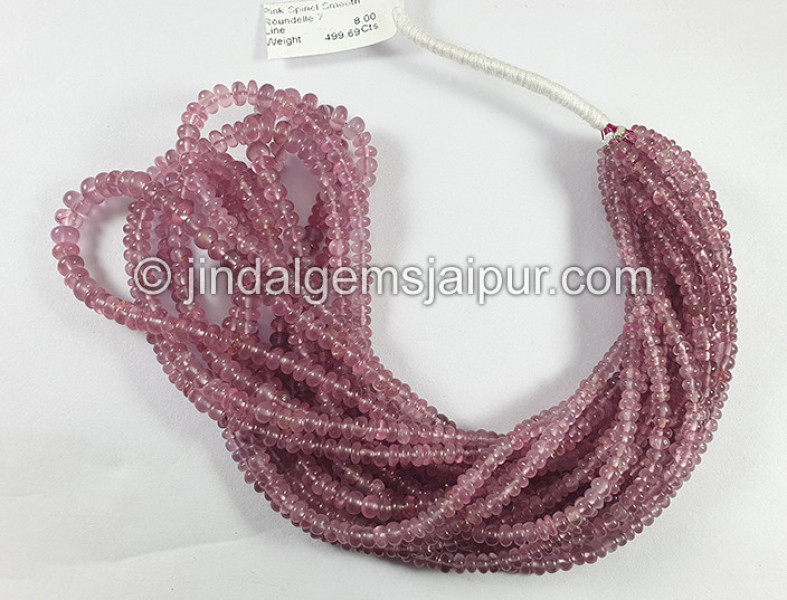 Pink Spinel Smooth Roundelle Shape Beads