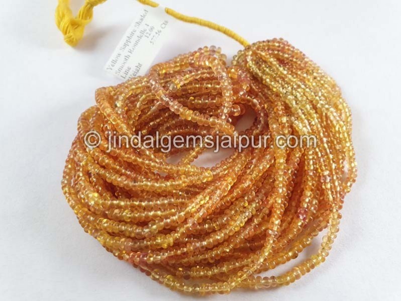 Yellowish Orange Sapphire Smooth Roundelle Beads