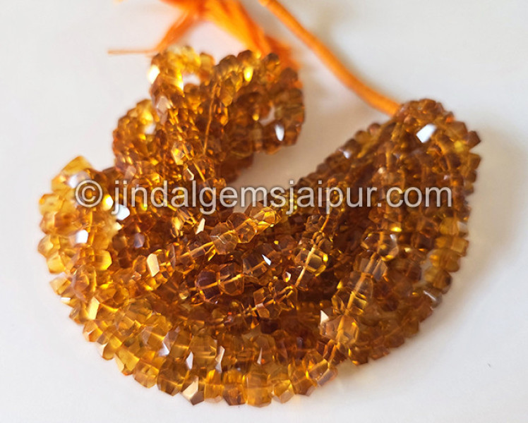 Madeira Citrine Faceted Irregular Roundelle Shape Beads