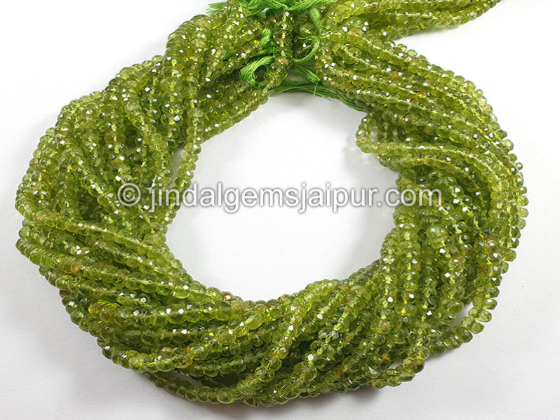 Peridot Faceted Roundelle Shape Beads