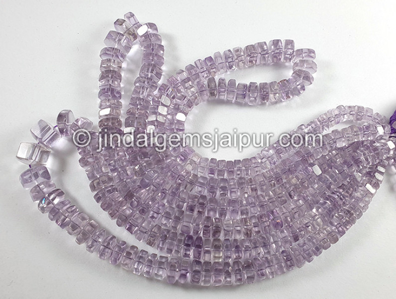 Pink Amethyst Step Cut Bolt Shape Beads