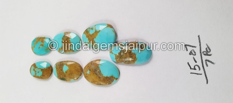 Golden Spiderweb Turquoise Rose Cut Slices