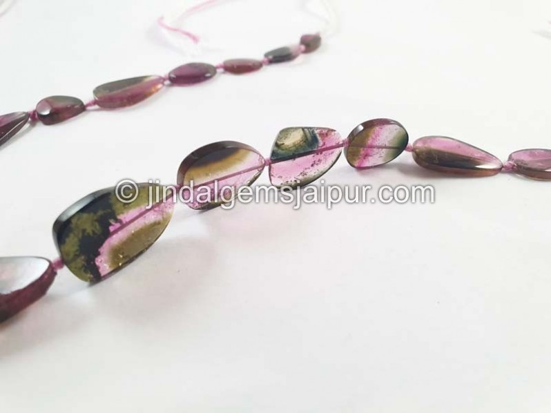Watermelon Tourmaline Smooth Slices Beads