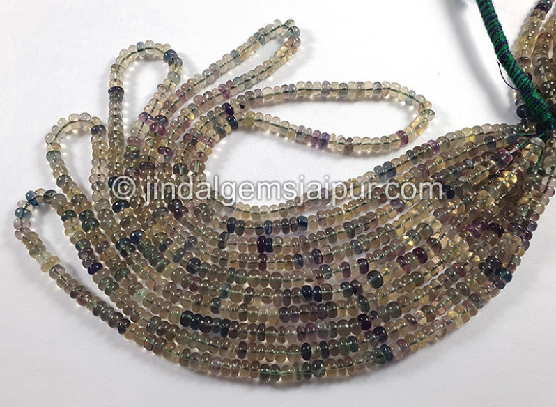 Fluorite Smooth Roundelle Shape Beads