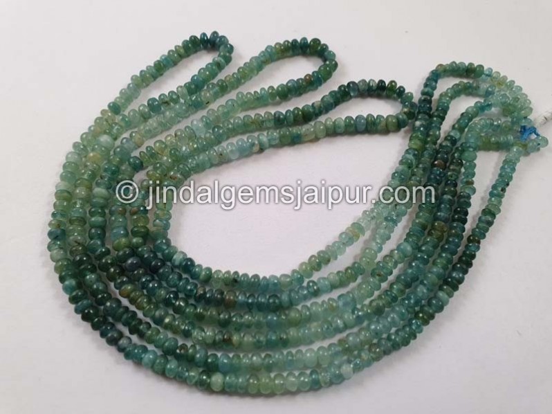Grandidierite Shaded Smooth Roundelle Beads