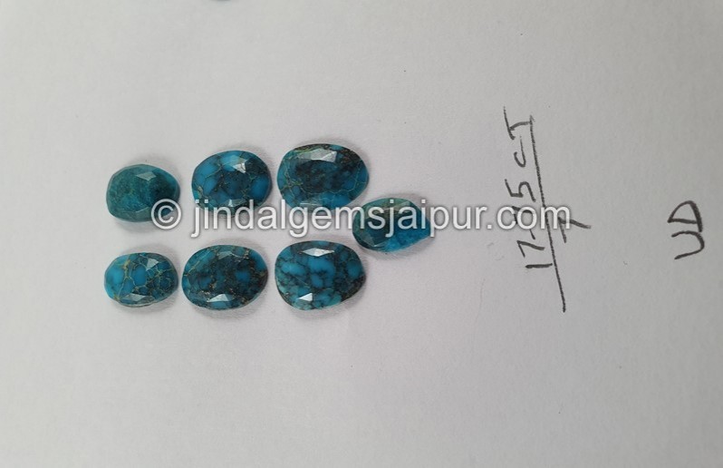 Black Spiderweb Turquoise Rose Cut Slices