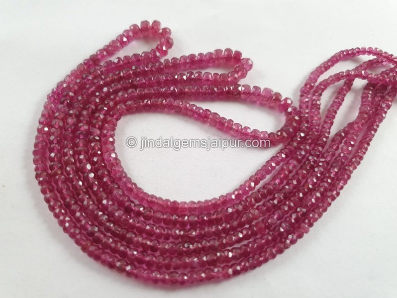 Rubellite Tourmaline Faceted Roundelle Beads