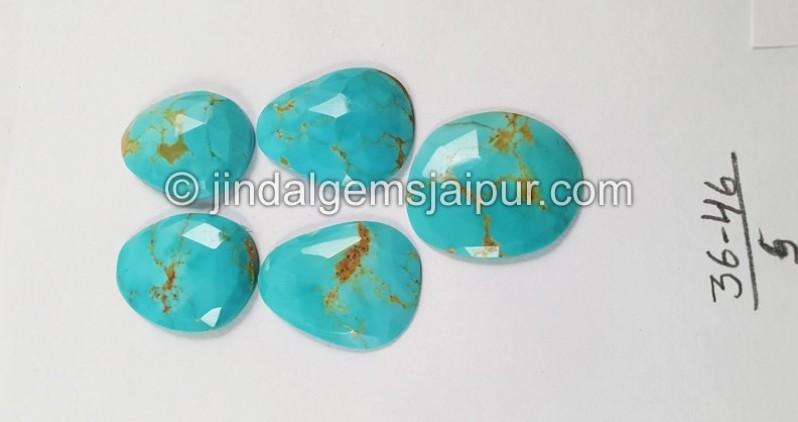 Golden Spiderweb Turquoise Rose Cut Slices