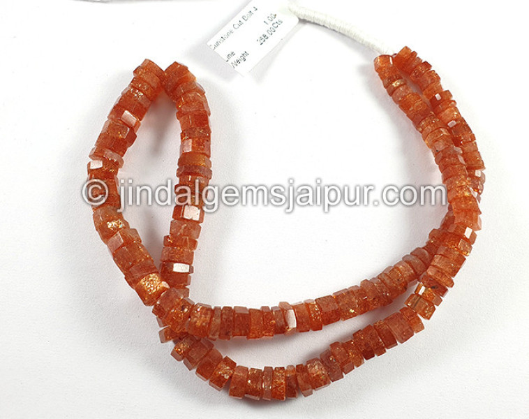 Sunstone Step Cut Bolt Shape Beads