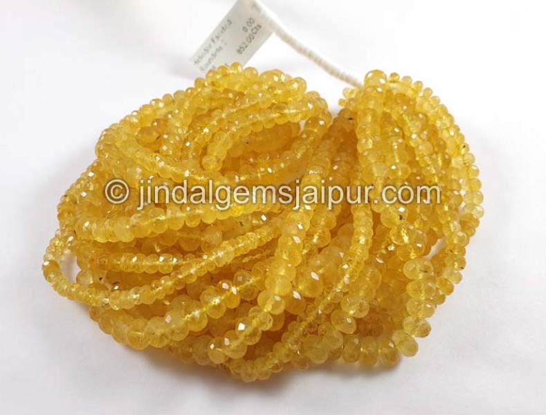 Heliodor Faceted Roundelle Shape Beads