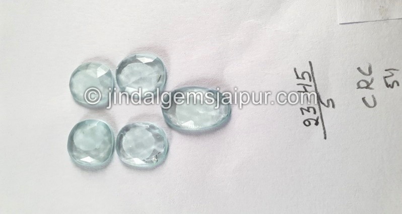 Milky Aquamarine Rose Cut Slices -- DEAQMA152