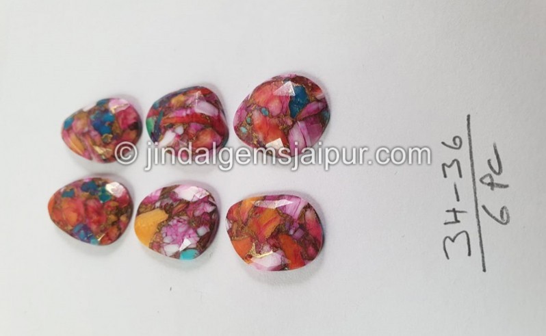 Spiny Oyester Turquoise Rose Cut slices