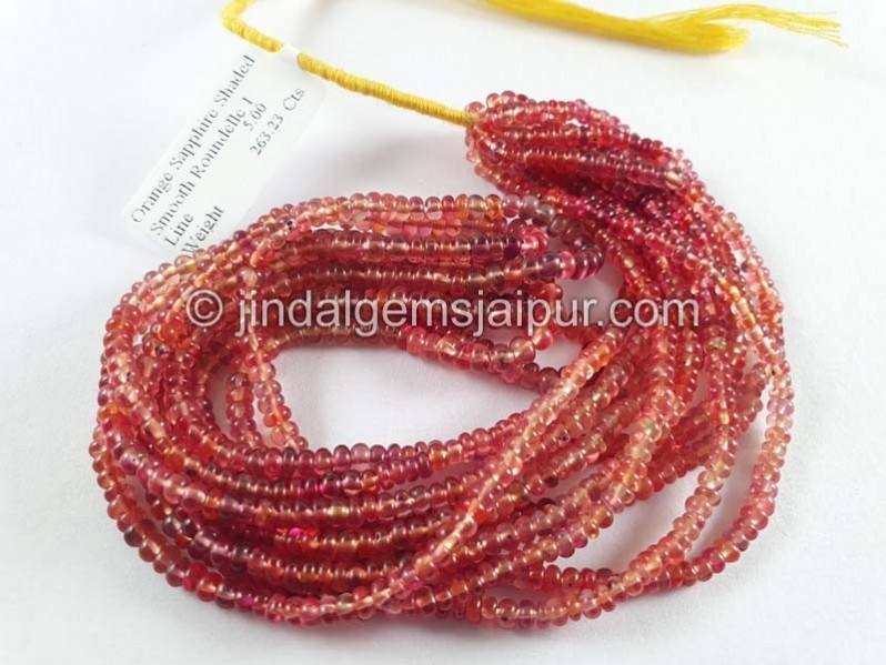 Red Sapphire Smooth Roundelle Beads
