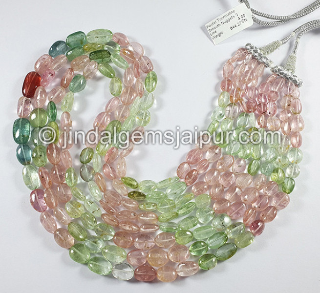 Pastel Tourmaline Smooth Nuggets Shape Beads