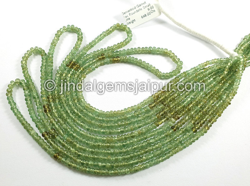 Demantoid Garnet Faceted Roundelle Shape Small Beads
