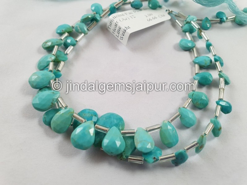 Turquoise Arizona Faceted Pear Shape Beads