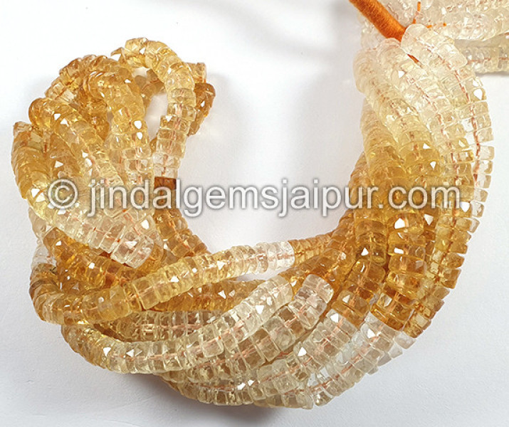 Citrine Shaded Faceted Tyre Shape Beads