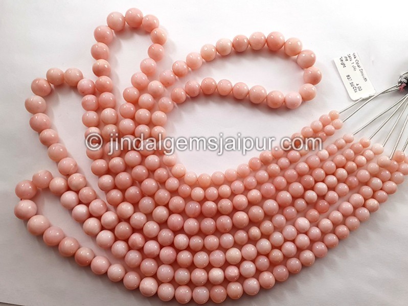 Pink Opal Smooth Balls Shape Beads